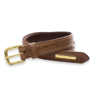 Tan Mock Croc Leather Belt