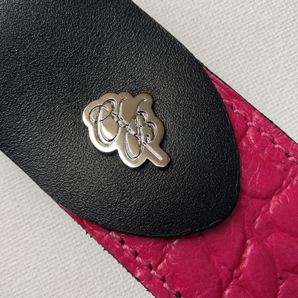 Fucsia Luxury Leather Bookmark Close Up